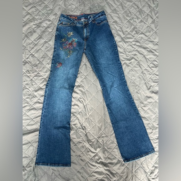 MU Blue Jeans With Rhinestone Pattern - Picture 2 of 7